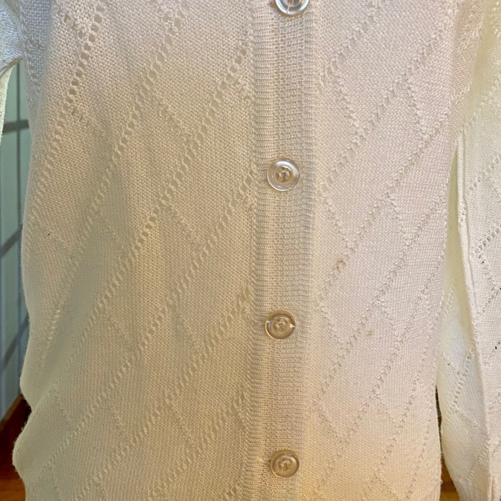 Ivory Button Down Sweater - Picture 4 of 6